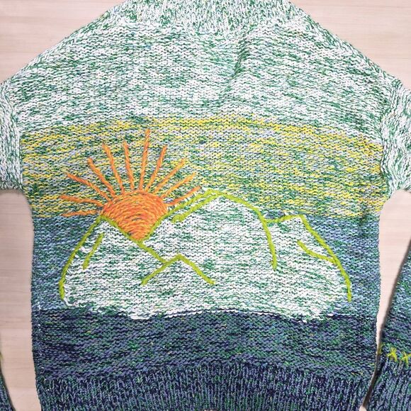 Anthropologie Pilcro Mountain Sunset Embroidered Cardigan Sweater Size Small - Picture 10 of 10